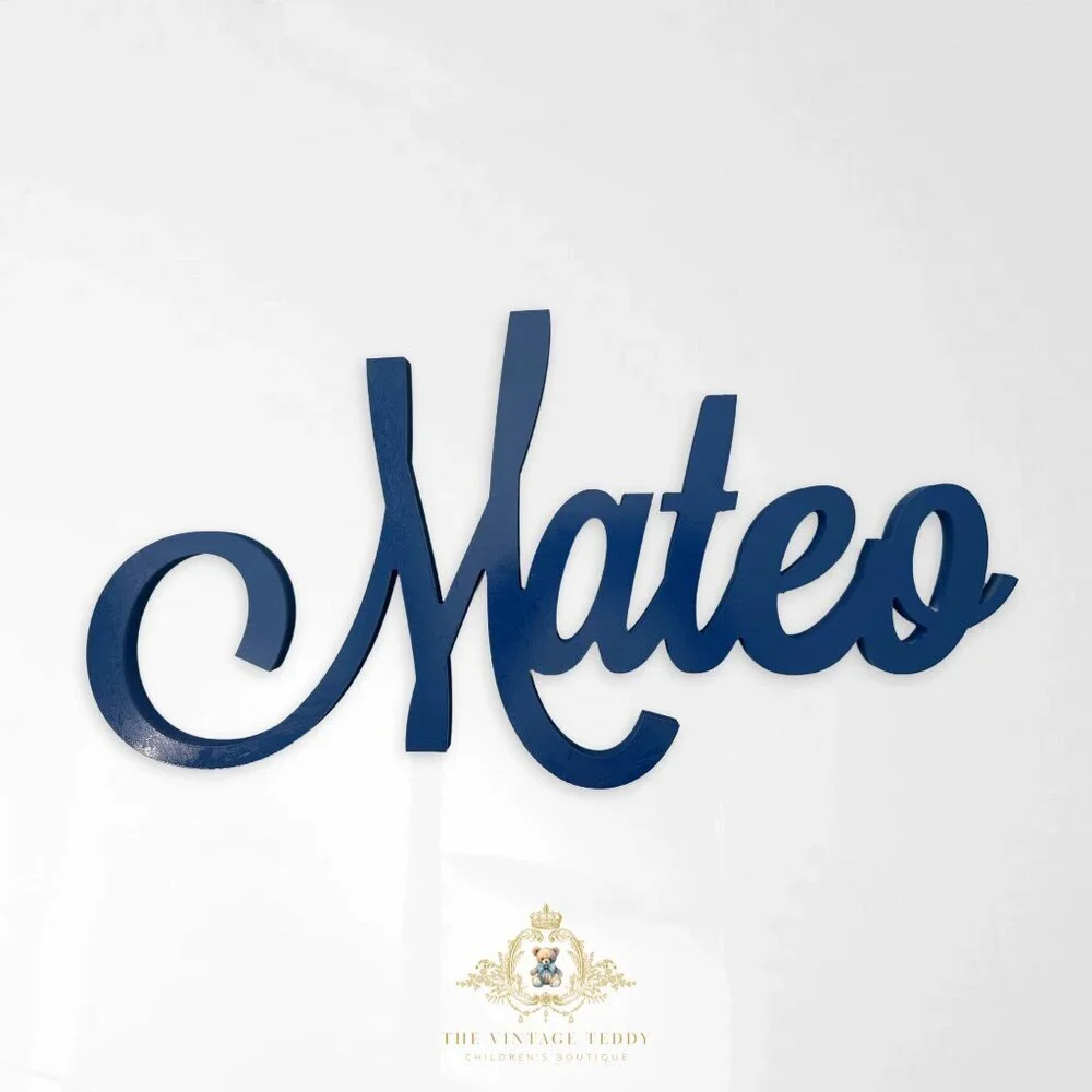 NWT Custom Personalized Wooden Child's Name Sign Nursery Kids Room Decor Mateo